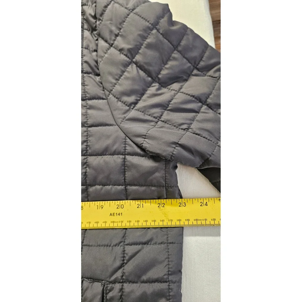 ZeroXposur Mens Quilted Puffer Jacket Gray Full Zip Fleece Collar Large